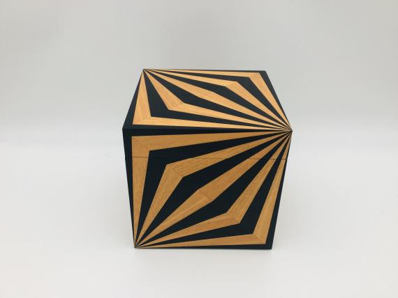 Picture of Black and Orange Veneered Keepsake Box