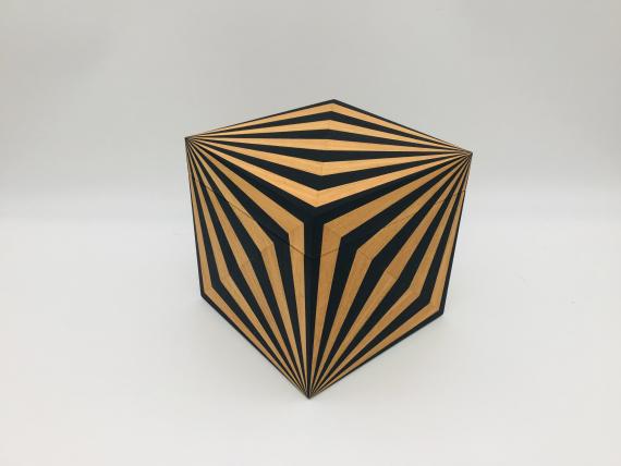 Picture of Black and Orange Veneered Keepsake Box