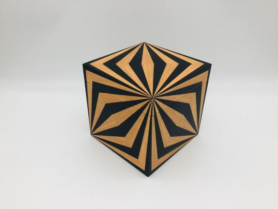 Picture of Black and Orange Veneered Keepsake Box