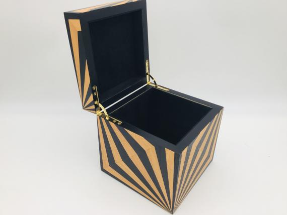 Picture of Black and Orange Veneered Keepsake Box