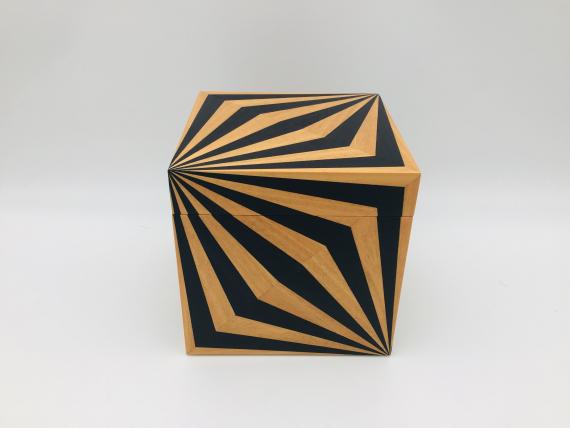 Picture of Orange and Black Veneered Keepsake Box