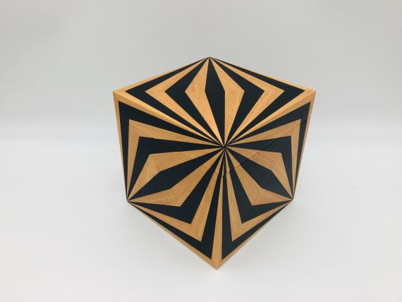 Picture of Orange and Black Veneered Keepsake Box