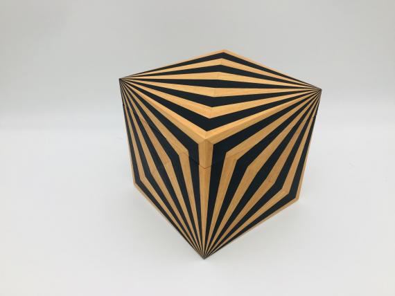 Picture of Orange and Black Veneered Keepsake Box