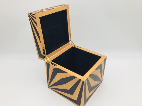 Picture of Orange and Black Veneered Keepsake Box