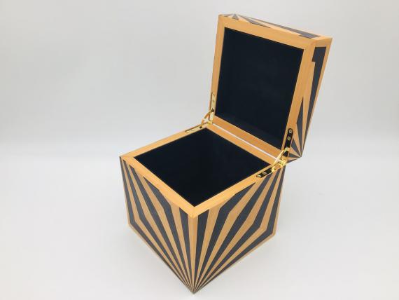 Picture of Orange and Black Veneered Keepsake Box