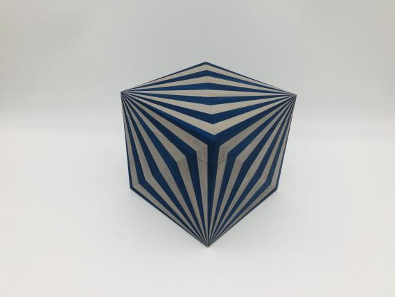 Picture of Blue and Grey Veneered Keepsake Box