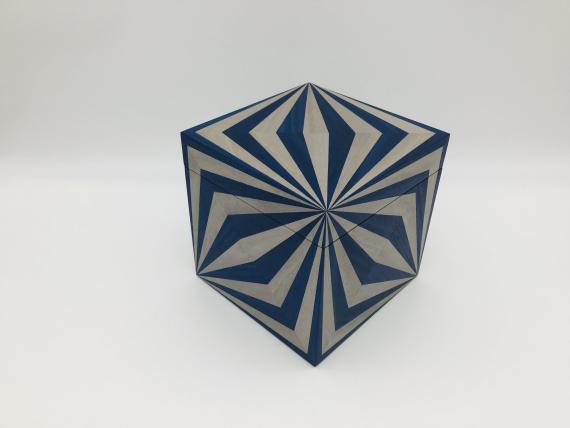 Picture of Blue and Grey Veneered Keepsake Box