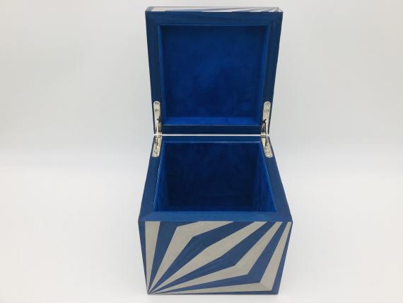 Picture of Blue and Grey Veneered Keepsake Box