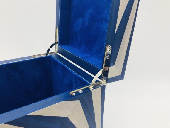 Picture of Blue and Grey Veneered Keepsake Box