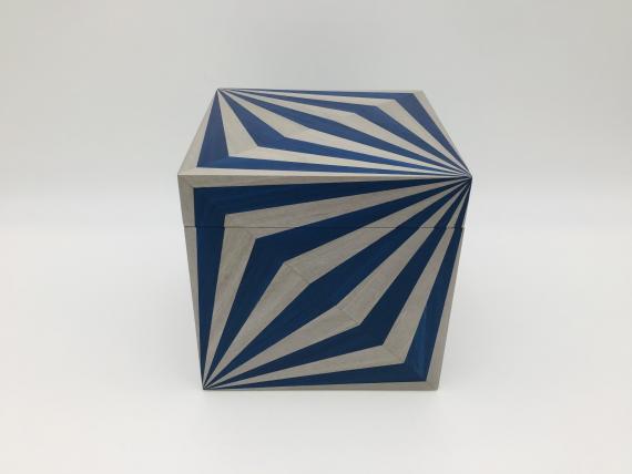 Picture of Grey and Blue Veneered Keepsake Box