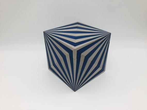 Picture of Grey and Blue Veneered Keepsake Box