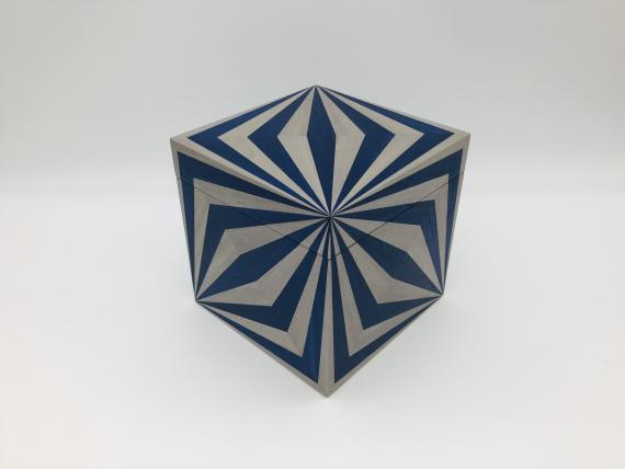 Picture of Grey and Blue Veneered Keepsake Box