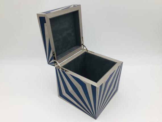 Picture of Grey and Blue Veneered Keepsake Box