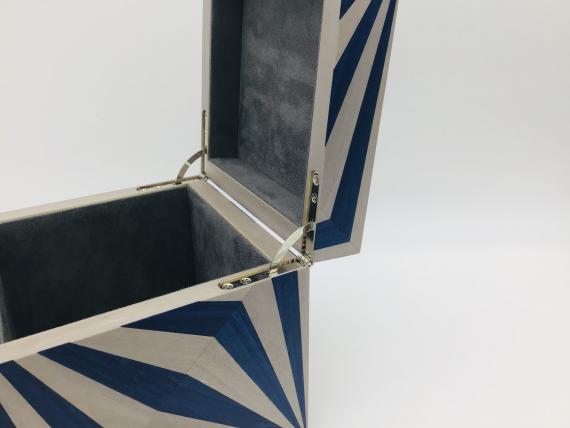 Picture of Grey and Blue Veneered Keepsake Box