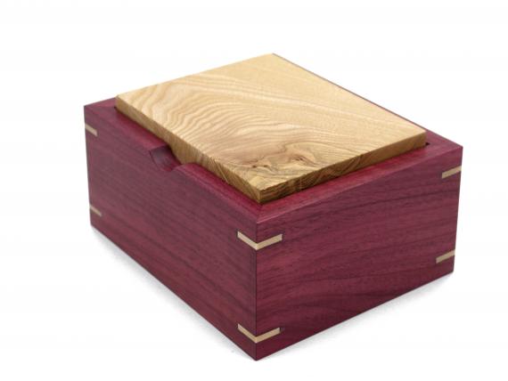 Picture of Purpleheart and Burr Ash Trinket Box