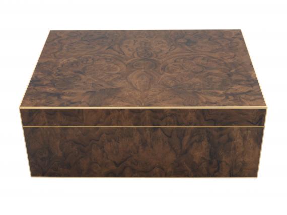 Walnut Burr Jewellery Box - Red Interior