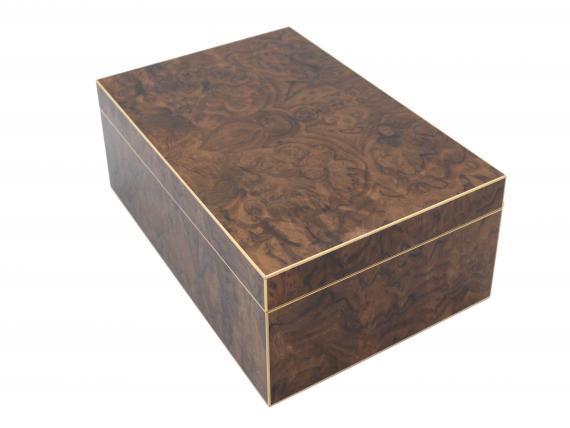 Picture of Walnut Burr Jewellery Box - Red Interior