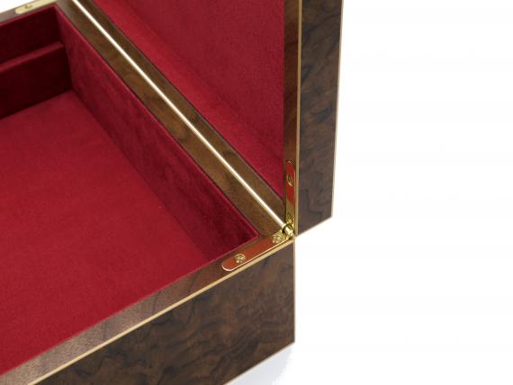 Picture of Walnut Burr Jewellery Box - Red Interior