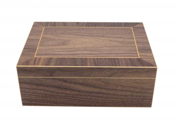 Picture of American Black Walnut Veneered Jewellery Box - Purple Interior