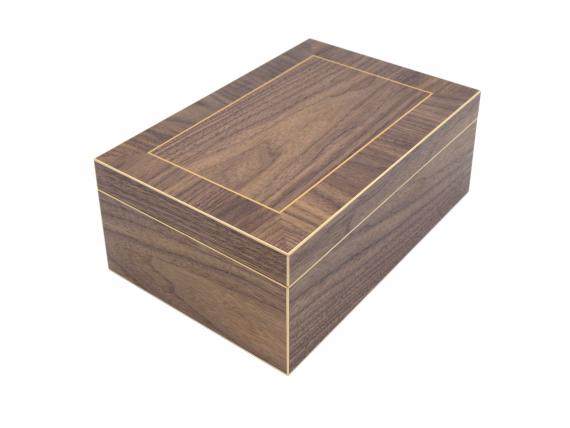 Picture of American Black Walnut Veneered Jewellery Box - Purple Interior