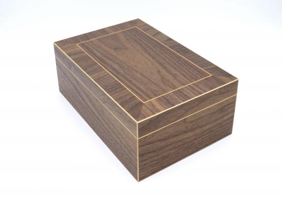 Picture of American Black Walnut Veneered Jewellery Box - Purple Interior