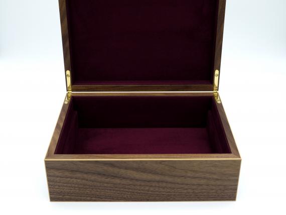 Picture of American Black Walnut Veneered Jewellery Box - Purple Interior