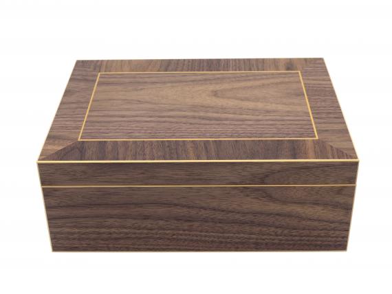 Picture of American Black Walnut Veneered Jewellery Box - Red Interior