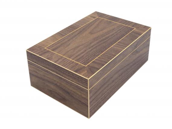 Picture of American Black Walnut Veneered Jewellery Box - Red Interior