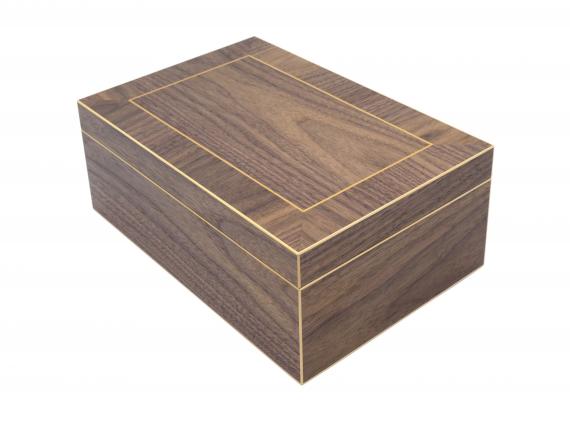 Picture of American Black Walnut Veneered Jewellery Box - Red Interior