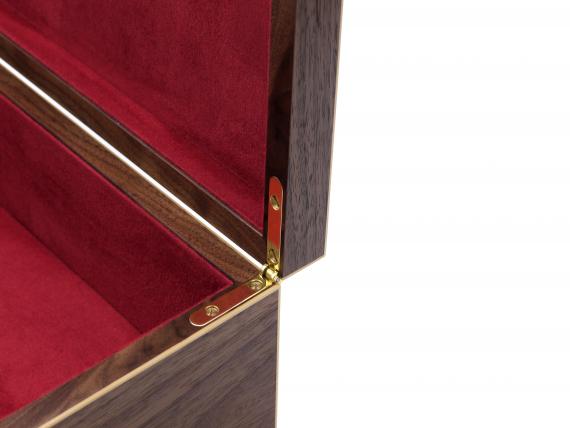 Picture of American Black Walnut Veneered Jewellery Box - Red Interior