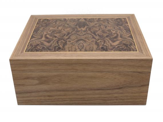 Picture of Black Walnut Document Box with Burr Panel Lid