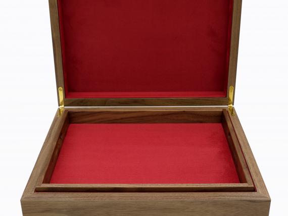 Picture of Black Walnut Document Box with Burr Panel Lid