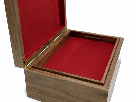 Picture of Black Walnut Document Box with Burr Panel Lid