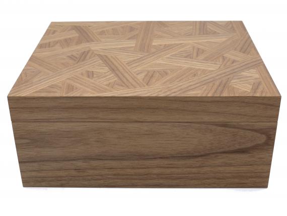 Black Walnut Document Box with Random Pattern Lid