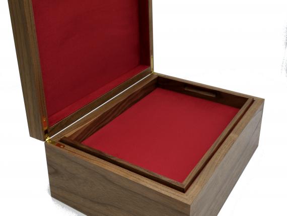 Picture of Black Walnut Document Box with Random Pattern Lid