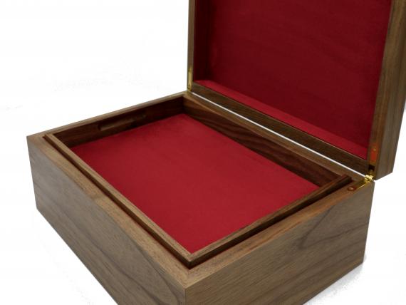 Picture of Black Walnut Document Box with Random Pattern Lid