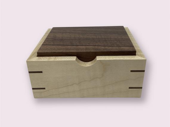 Ripple Sycamore and Black Walnut Trinket Box