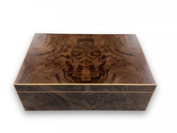 Picture of Walnut Burr Jewellery Box - Purple Interior