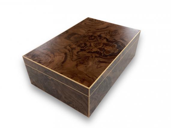 Picture of Walnut Burr Jewellery Box - Purple Interior