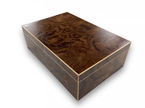 Picture of Walnut Burr Jewellery Box - Purple Interior